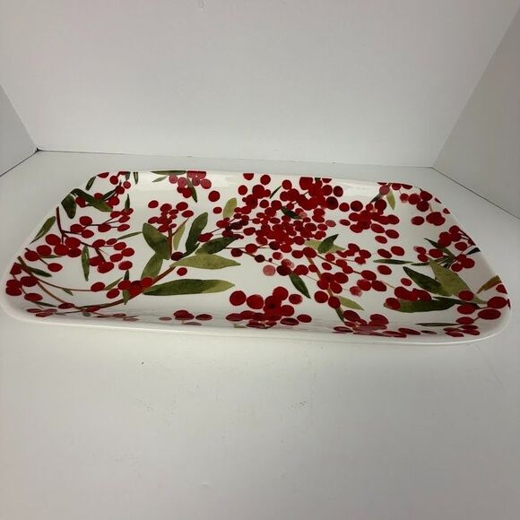 Tag Red Sprig 17" Serving Platter, EUC - Picture 2 of 7